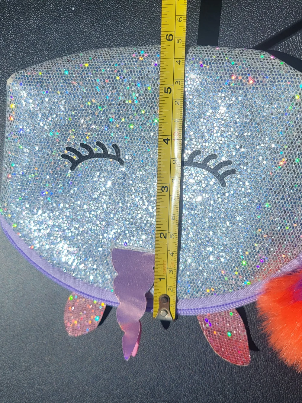 Cat and Jack Unicorn Makeup Bag Silver Glitter Excellent Condition